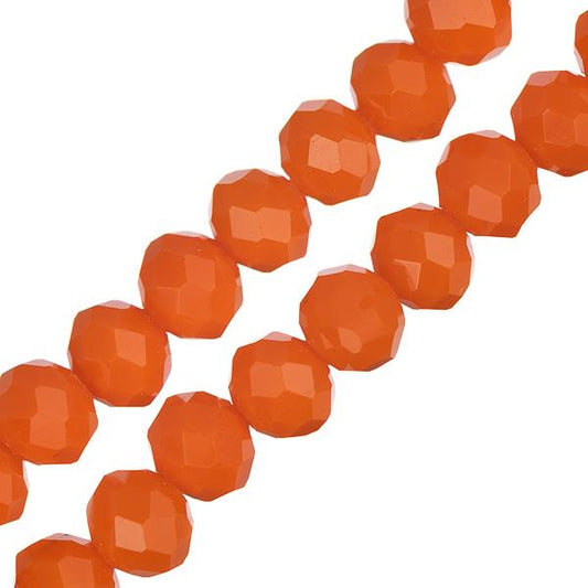 Crystal Lane Rondelle 4x6mm Opaque Orange 2x7" Strand