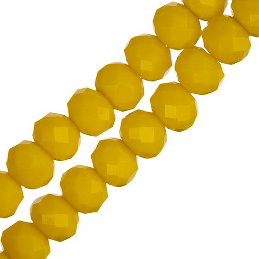 Crystal Lane Rondelle 4x6mm Opaque Yellow 2x7" Strand