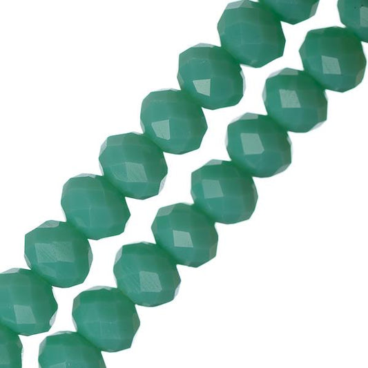 Crystal Lane Rondelle 4x6mm Opaque Turquoise Green 2x7" Strand