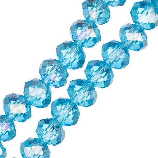 Crystal Lane Rondelle 4x6mm Transparent Blue AB 2x7" Strand
