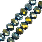 Crystal Lane Rondelle 4x6mm Opaque Green Iris 2x7" Strand