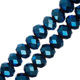 Crystal Lane Rondelle 4x6mm Opaque Blue Iris 2x7" Strand