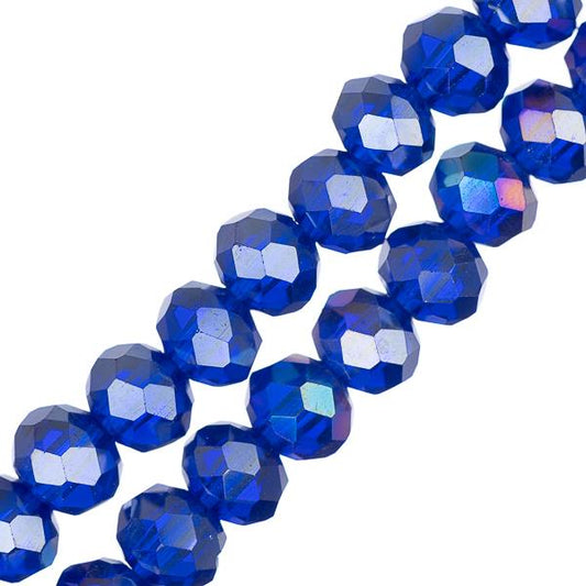 Crystal Lane Rondelle 4x6mm Transparent Sapphire AB 2x7" Strand
