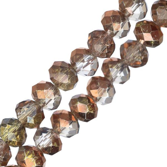 Crystal Lane Rondelle 4x6mm Tr Half Copper Iris 2x7" Strand