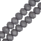 Crystal Lane Rondelle 4x6mm Opaque Grey 2x7" Strand
