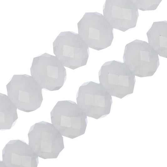 Crystal Lane Rondelle 6x8mm Opaque White Matt 2x7" Strand
