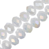 Crystal Lane Rondelle 6x8mm Op White Matt AB 2x7" Strand
