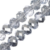 Crystal Lane Rondelle 6x8mm Tr Half Silver Iris 2x7" Strand