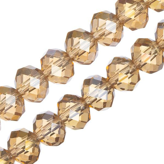 Crystal Lane Rondelle 6x8mm Transparent Topaz AB 2x7" Strand