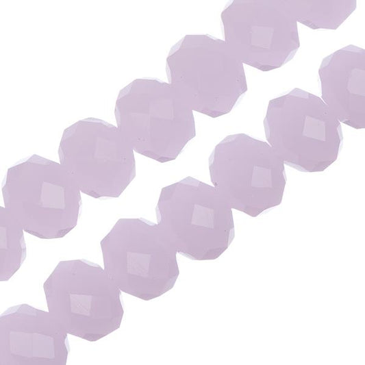 Crystal Lane Rondelle 6x8mm Opaque Pink 2x7" Strand