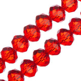 Crystal Lane Rondelle 6x8mm Transparent Red 2x7" Strand