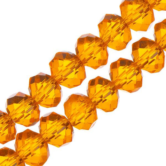 Crystal Lane Rondelle 6x8mm Transparent Orange 58/Strand