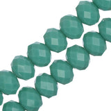 Crystal Lane Rondelle 6x8mm Opaque Turquoise Green 2x7" Strand