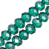 Crystal Lane Rondelle 6x8mm Transparent Dark Green AB 2x7" Strand