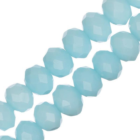 Crystal Lane Rondelle 6x8mm Opaque Light Blue 2x7" Strand