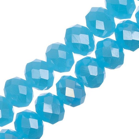 Crystal Lane Rondelle 6x8mm Opaque Blue AB 2x7" Strand