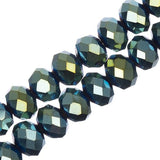 Crystal Lane Rondelle 6x8mm Opaque Green Iris 2x7" Strand