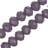 Crystal Lane Rondelle 6x8mm Opaque Dark Purple 2x7" Strand