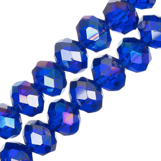 Crystal Lane Rondelle 6x8mm Transparent Sapphire AB 2x7" Strand