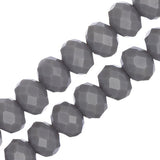 Crystal Lane Rondelle 6x8mm Opaque Grey 2x7" Strand