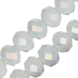Crystal Lane Rondelle 8x10mm Opaque White AB 2x7" Strand