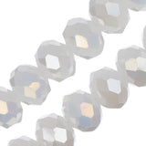 Crystal Lane Rondelle 8x10mm Op White Matt AB 2x7" Strand