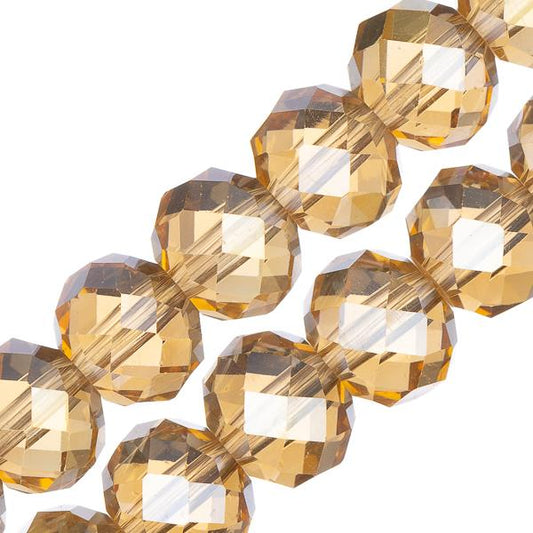 Crystal Lane Rondelle 8x10mm Transparent Topaz AB 2x7" Strand