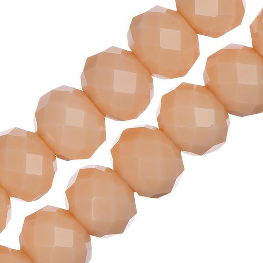 Crystal Lane Rondelle 8x10mm Opaque Cream 2x7" Strand