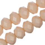 Crystal Lane Rondelle 8x10mm Opaque Light Cream 2x7" Strand