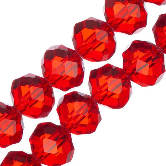 Crystal Lane Rondelle 8x10mm Transparent Red 2x7" Strand