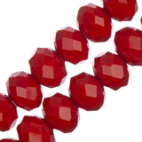 Crystal Lane Rondelle 8x10mm Opaque Red 2x7" Strand
