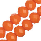 Crystal Lane Rondelle 8x10mm Opaque Orange 2x7" Strand