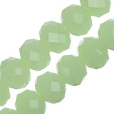 Crystal Lane Rondelle 8x10mm Opaque Light Green 2x7" Strand