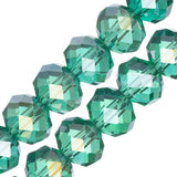 Crystal Lane Rondelle 8x10mm Transparent Dark Green AB 2x7" Strand