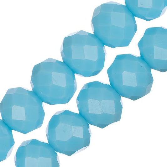 Crystal Lane Rondelle 8x10mm Opaque Blue 2x7" Strand