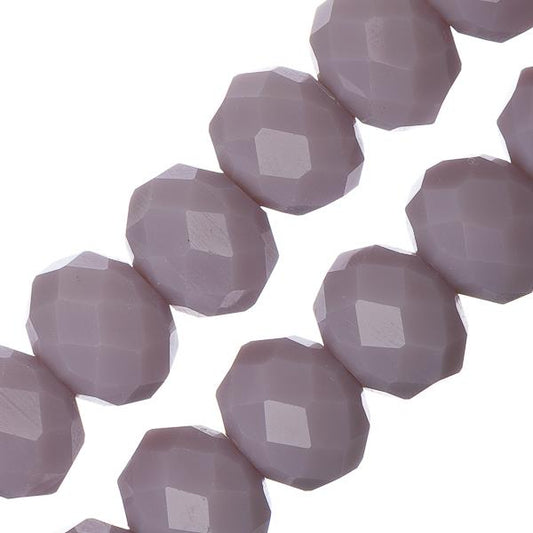 Crystal Lane Rondelle 8x10mm Opaque Light Purple 2x7" Strand
