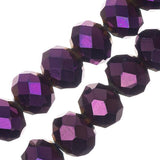 Crystal Lane Rondelle 8x10mm Opaque Purple Iris 2x7" Strand
