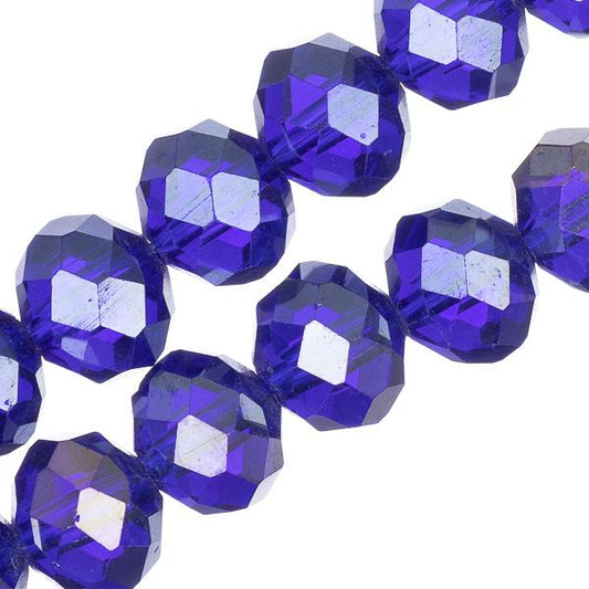 Crystal Lane Rondelle 8x10mm Transparent Sapphire AB 2x7" Strand