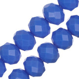 Crystal Lane Rondelle 8x10mm Opaque Dark Sapphire 2x7"Strand