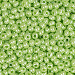 11/0 Czech Seed Beads #35039B Opaque Green Luster 250g