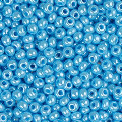 11/0 Czech Seed Beads #35040B Opaque Light Blue Luster 250g