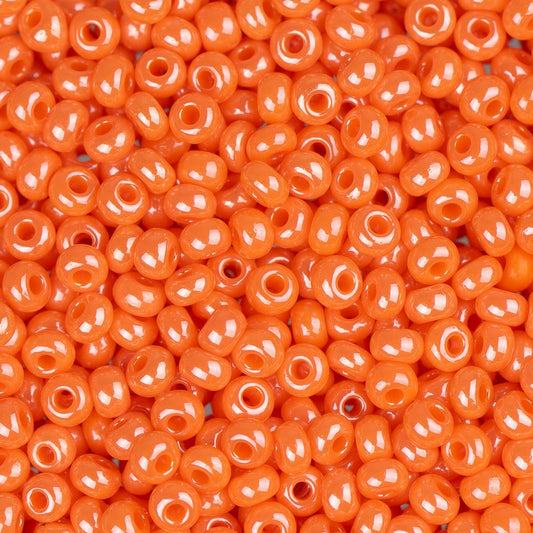11/0 Czech Seed Beads #35046B Opaque Dark Orange Luster 250g