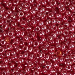 11/0 Czech Seed Beads #35049B Opaque Red Luster 250g