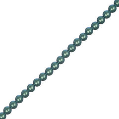 Czech Glass Pearls 4mm Iridescent Emerald Green 45/Strand