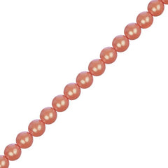 Czech Glass Pearls 6mm Iridescent Light Coral 30/Strand