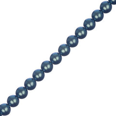 Czech Glass Pearls 6mm Iridescent Petrol Blue 30/Strand