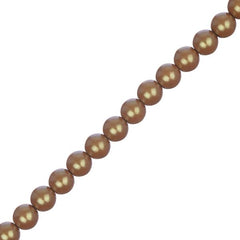 Czech Glass Pearls 6mm Iridescent Sandy Brown 30/Strand