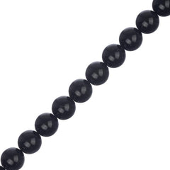 Czech Glass Pearls 8mm Black 22/Strand