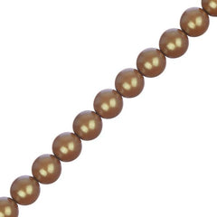 Czech Glass Pearls 8mm Iridescent Sandy Brown 23/Strand