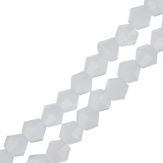 Crystal Lane Bicone 4mm Opaque White 2x7" Strand